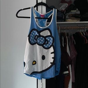 Blue and White Hello Kitty Tank